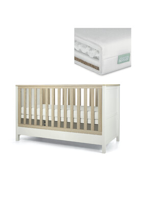 Harwell 2 Piece Cotbed & Premium Dual Core Cotbed Mattress